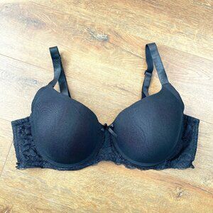 Black Fuchsia by Secret Lace Bra Womens 44DD Black Lace Mesh Lightly Padded